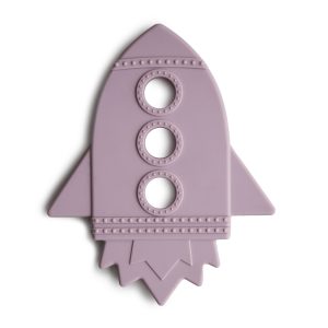 Mushie Teether Rocket Soft Lilac Speentjesenzo